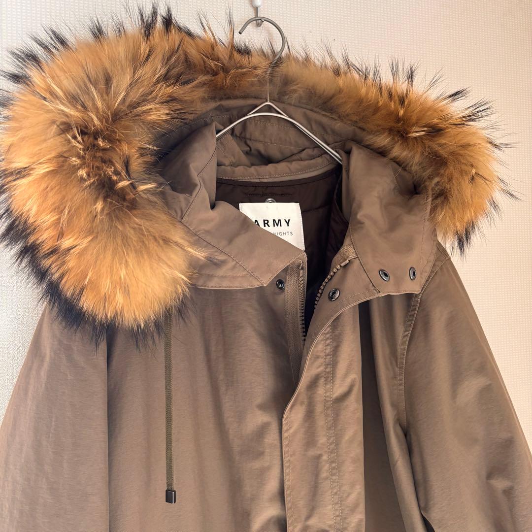 UPPER HIGHTS ベージュ ファー付きモッズコート S