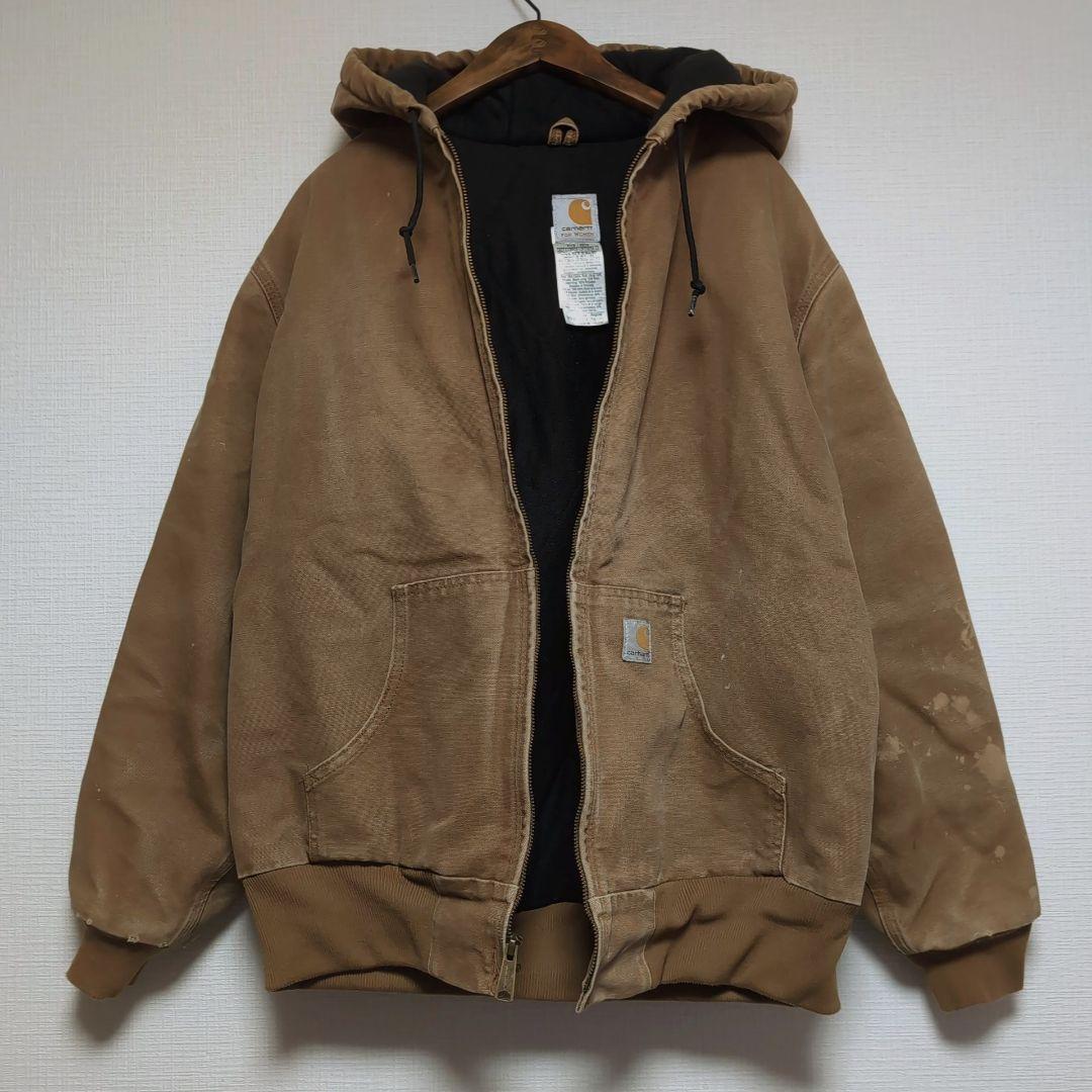 ふじCarhartt USA製FOR WOMAN アクティブジャケット L Carhartt アクティブジャケット ダック地 FOR WOMEN 雰囲気系 ブラック