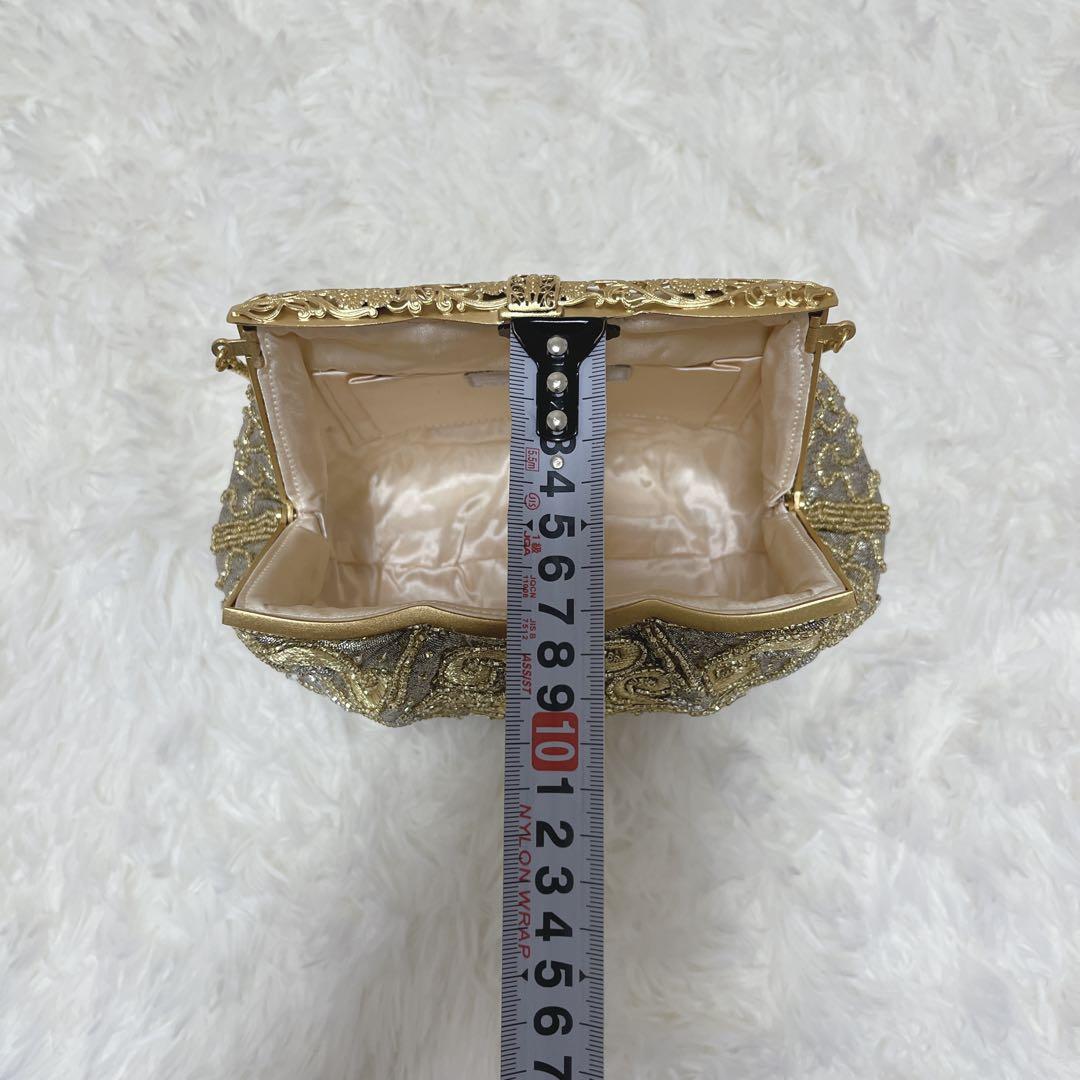 花井幸子 YUKIKO HANAI ビーズ刺繍 パーティーバッグ 美品