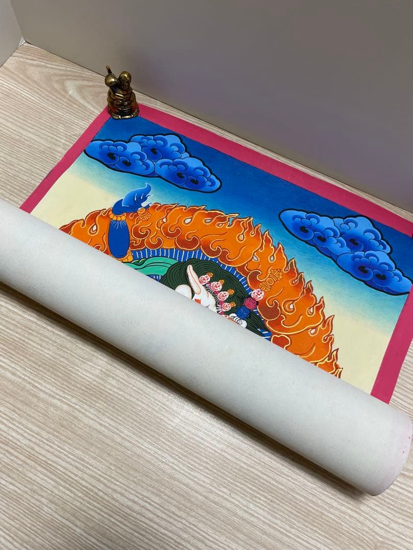 《 チベット密教　1点物 》 手描き　曼荼羅　ダキニ　ジョギニ　仏教　密教