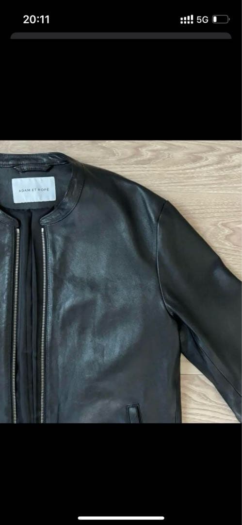 アダムエロペ レザージャケット ノーカラー ライダース　M シープスキン 楽天市場】シープレザー ノーカラー ライダース ジャケット / UNISEX