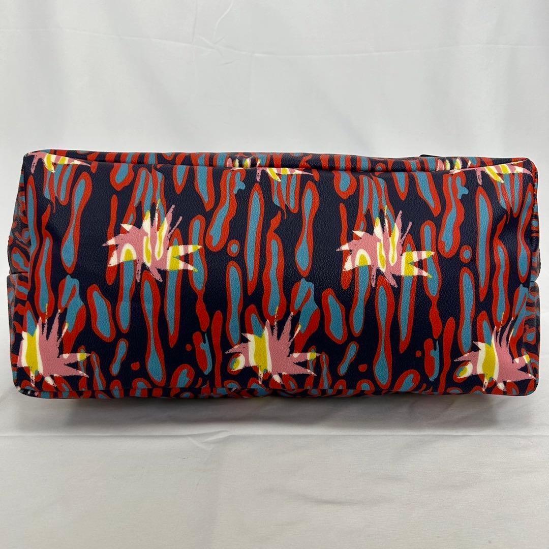 未使用品級】ヴィヴィアンウエストウッド トートバッグ PVC オーブ 紺 総柄