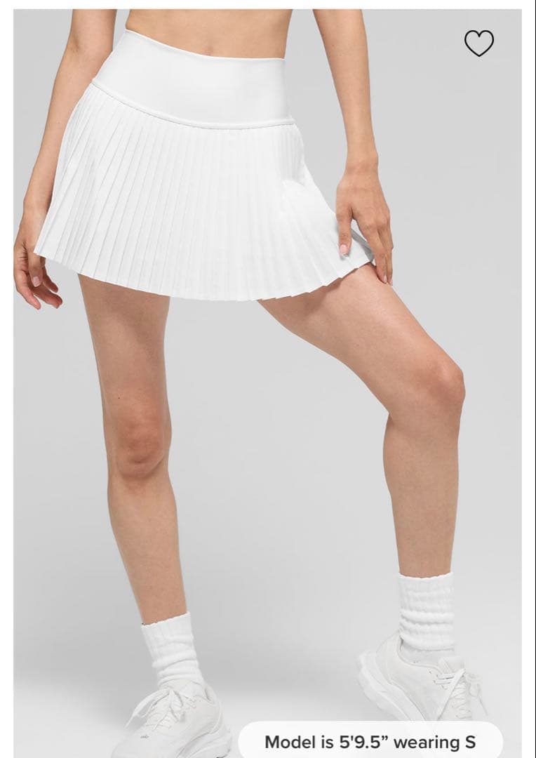 ALO yoga ホワイト プリーツスカート XSサイズ ALO yoga 5cm