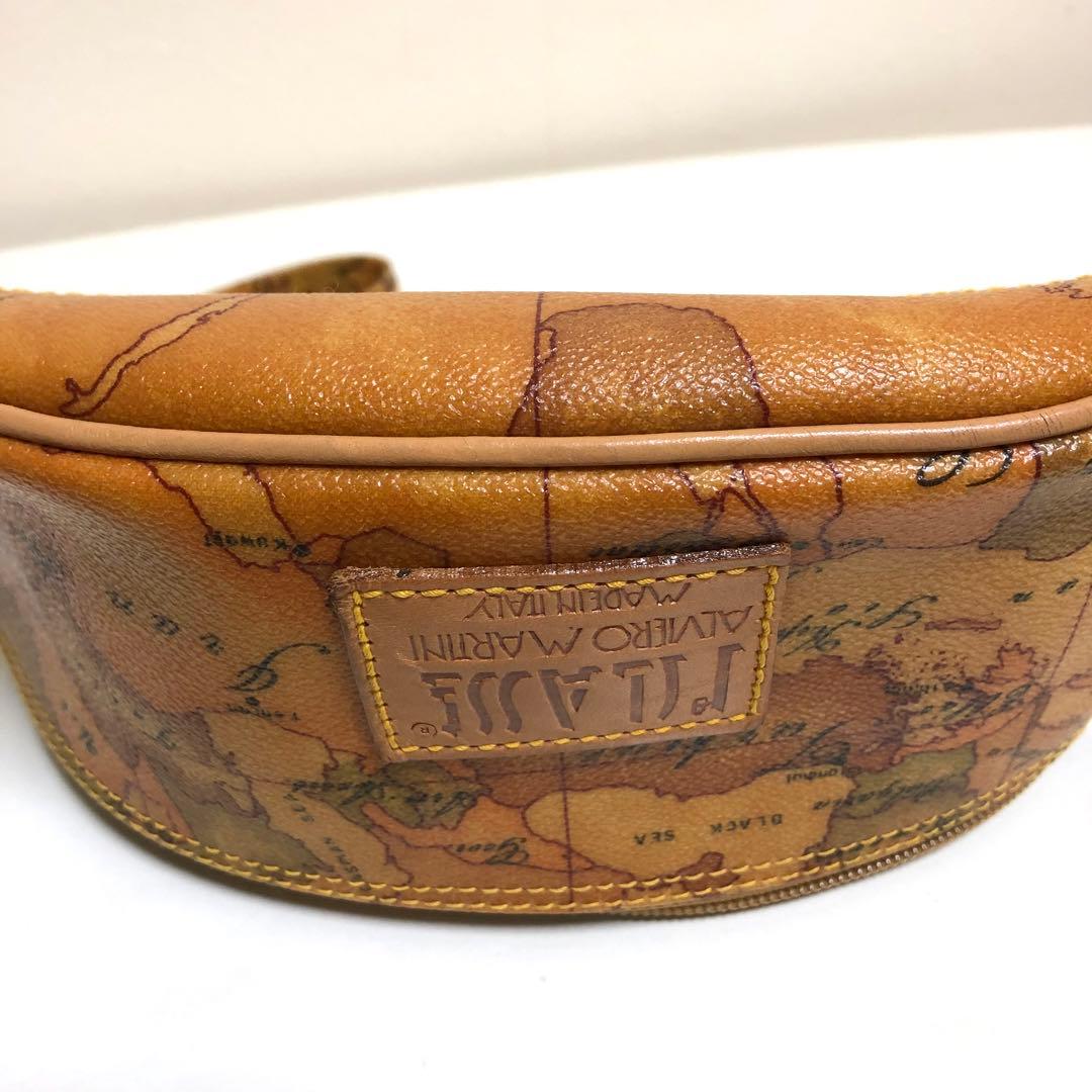 良品 プリマクラッセ ボディバッグ ウエストポーチ 地図柄 イタリア製