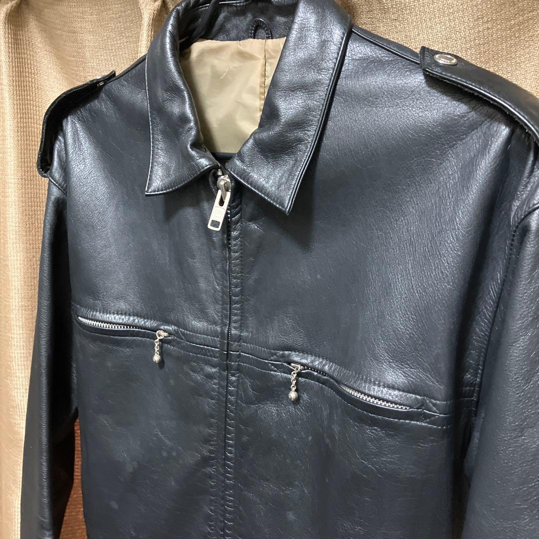 90s finesse × goodenough レザー ライダース jkt - メルカリ