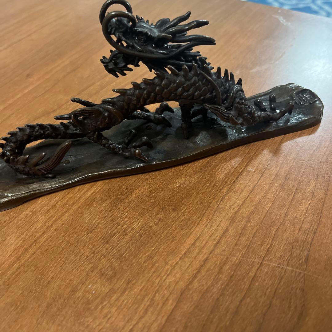 龍 ドラゴン 文鎮 銅器