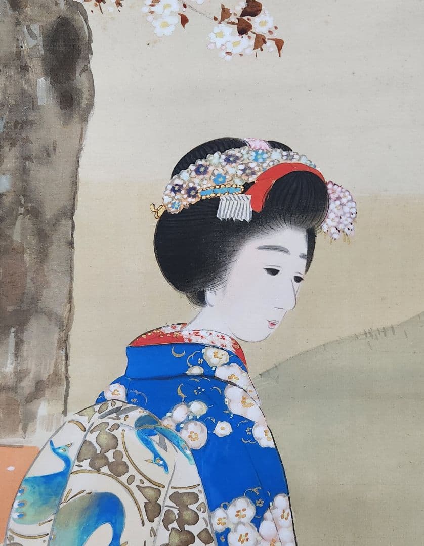 桜下舞妓花見図】大江良起 736 掛け軸 肉筆 | 激安通販のイーサプライ