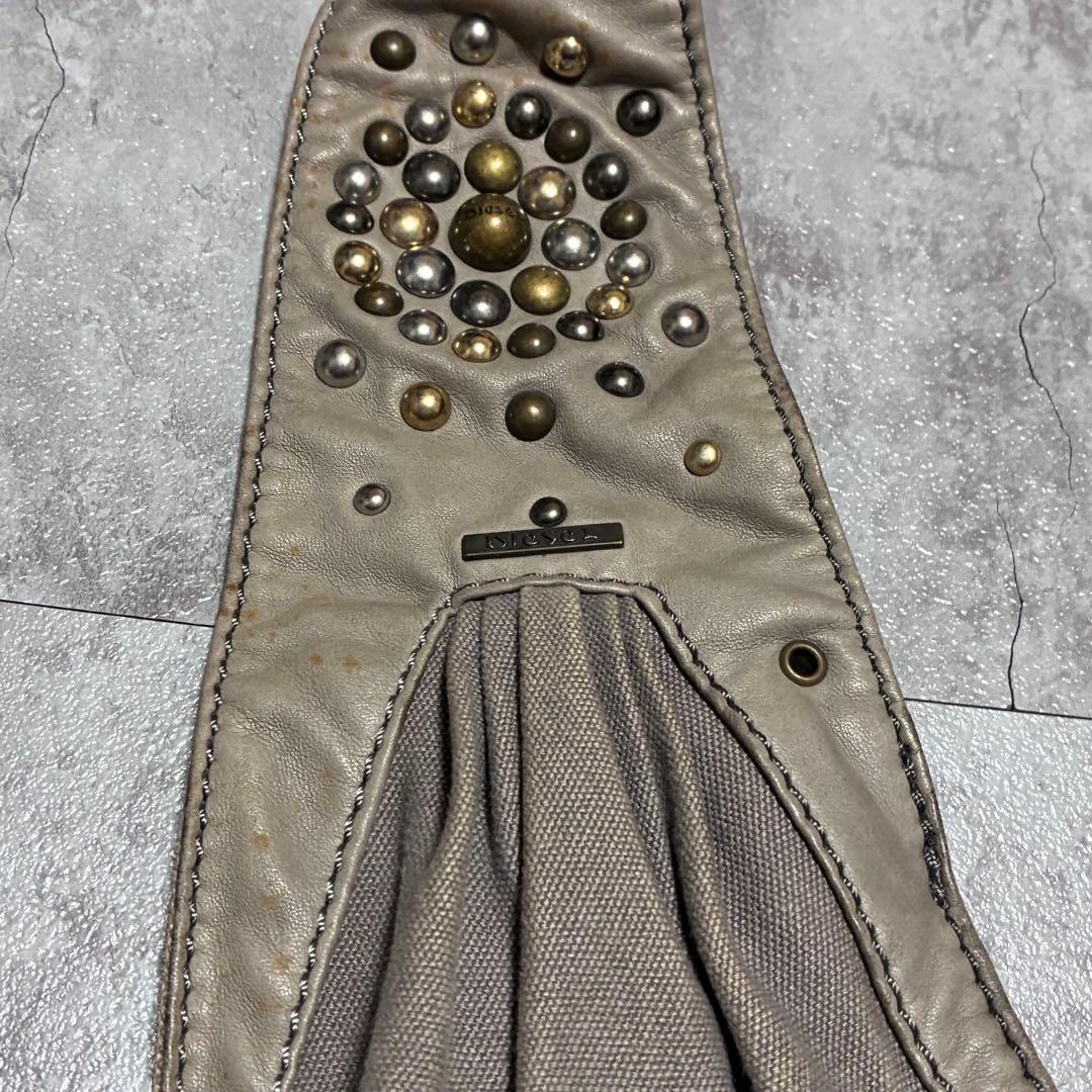 希少 00s ディーゼル バナナショルダーバッグ スタッズ 三日月型 y2k