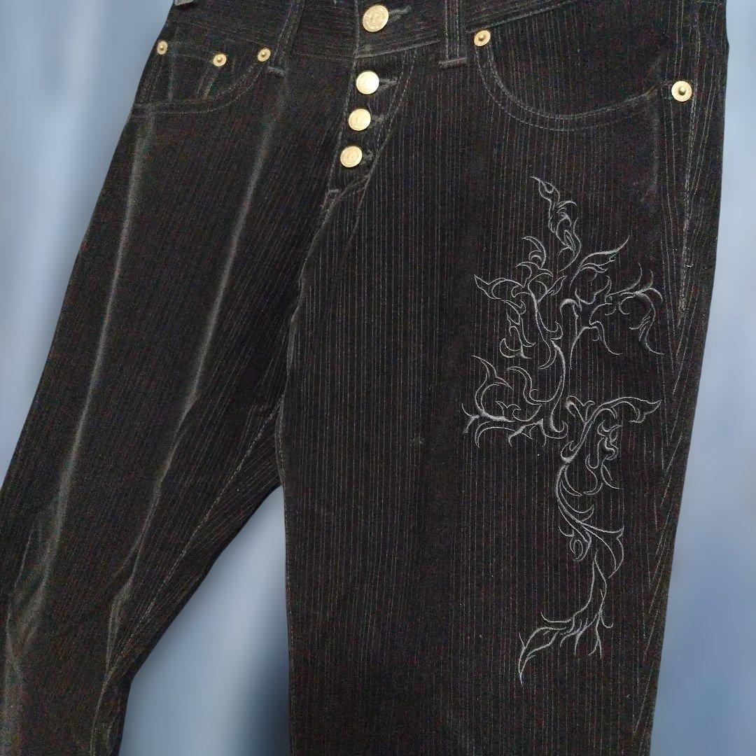 Tornado Mart Y2K ストライプ × トライバル ベルボトムパンツ TORNADO MART∴ディープグランジベルボトム / TORNADO MART