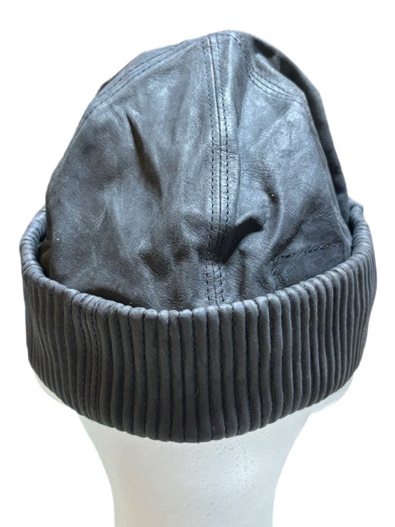 TENJIN WORKS 黒レザービーニーC'MAN FISHERMAN CAP