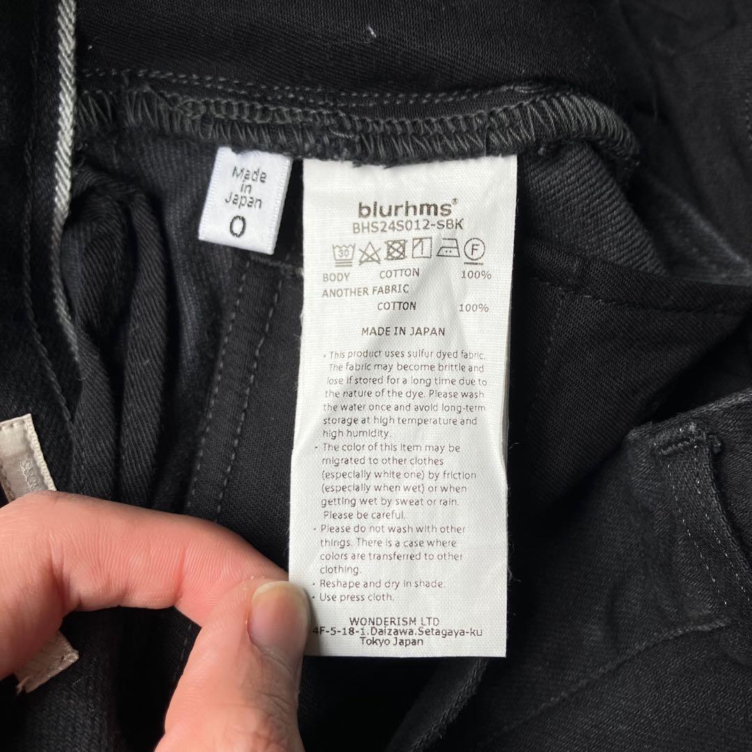 タグ付き blurhms 12.9oz Denim Slacks ブラック 0