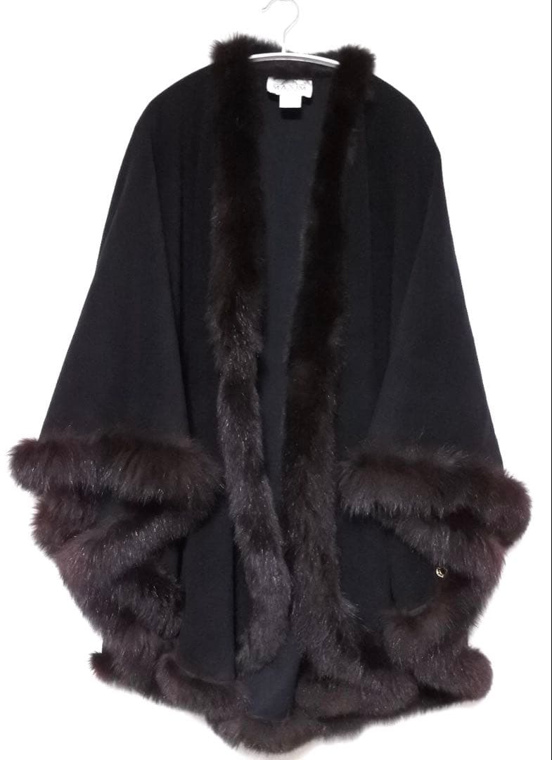 【MAXIM】フォックスファー ポンチョ 黒 イタリア製 一 番 安い 通販ファッション - 【MAXIM】フォックスファー ポンチョ