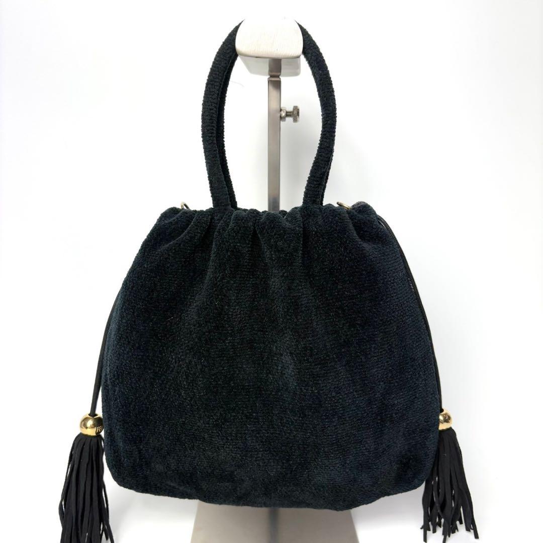 フェイラー FEILER 70周年記念巾着タッセル ショルダーバッグ ブラック