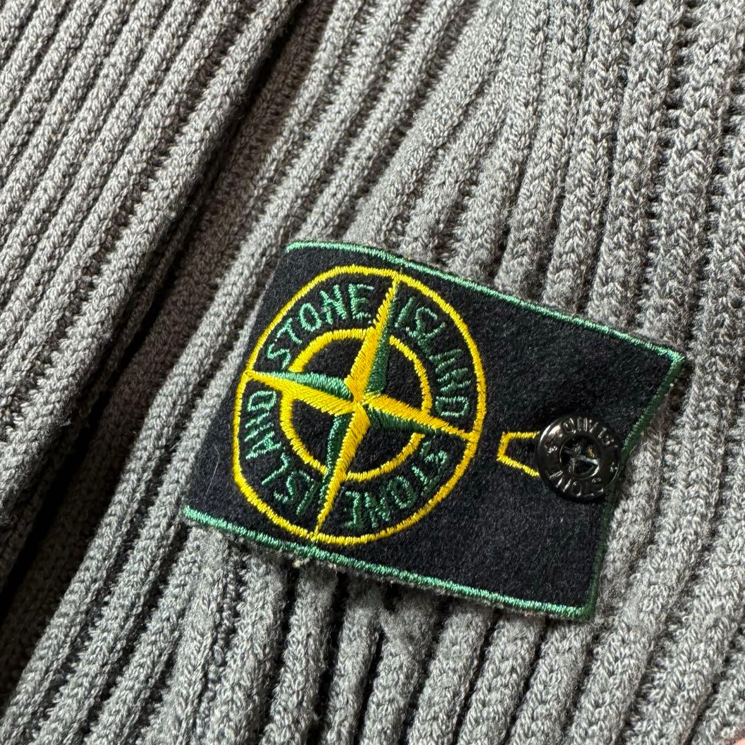 希少】ストーンアイランド 90s グリーンエッジ Vネックニット 厚手