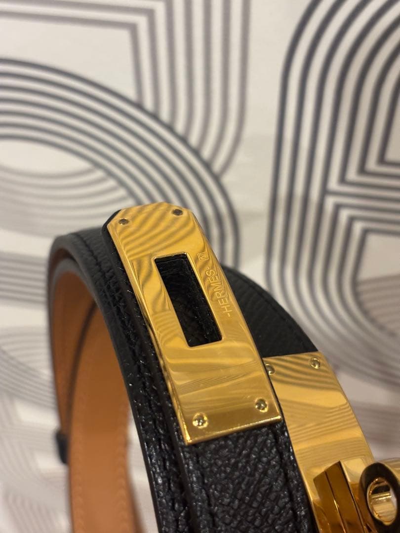 エルメス　ベルト 《ケリー》 18 ブラック黒　ゴールド　レディース