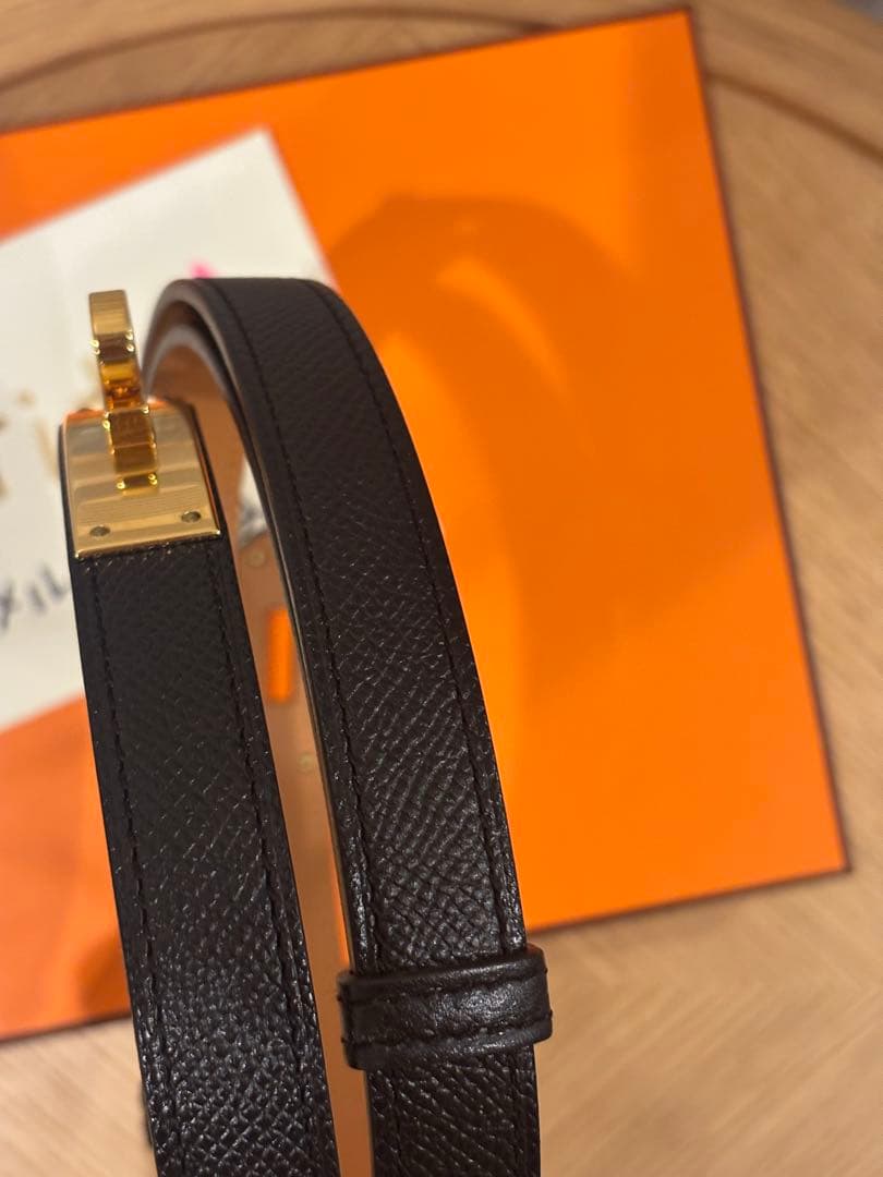 エルメス　ベルト 《ケリー》 18 ブラック黒　ゴールド　レディース