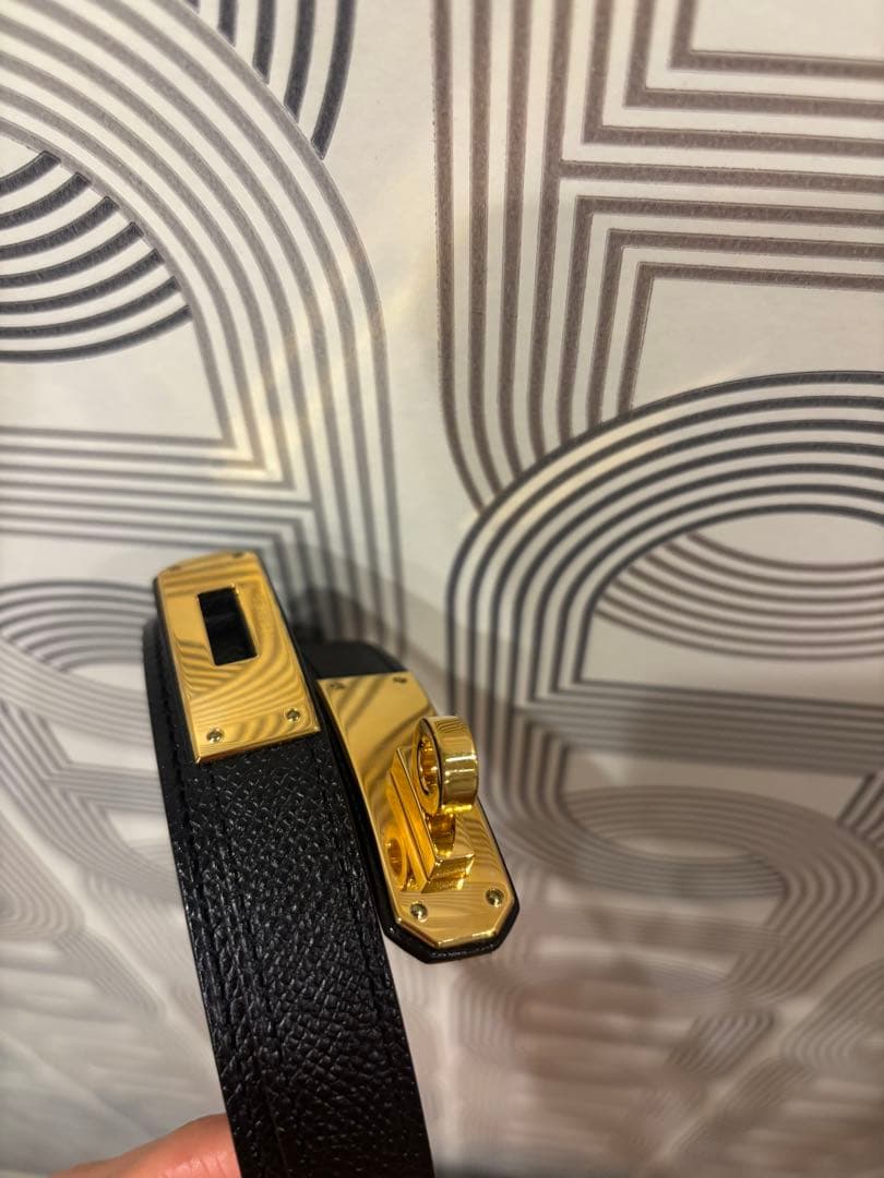 エルメス　ベルト 《ケリー》 18 ブラック黒　ゴールド　レディース