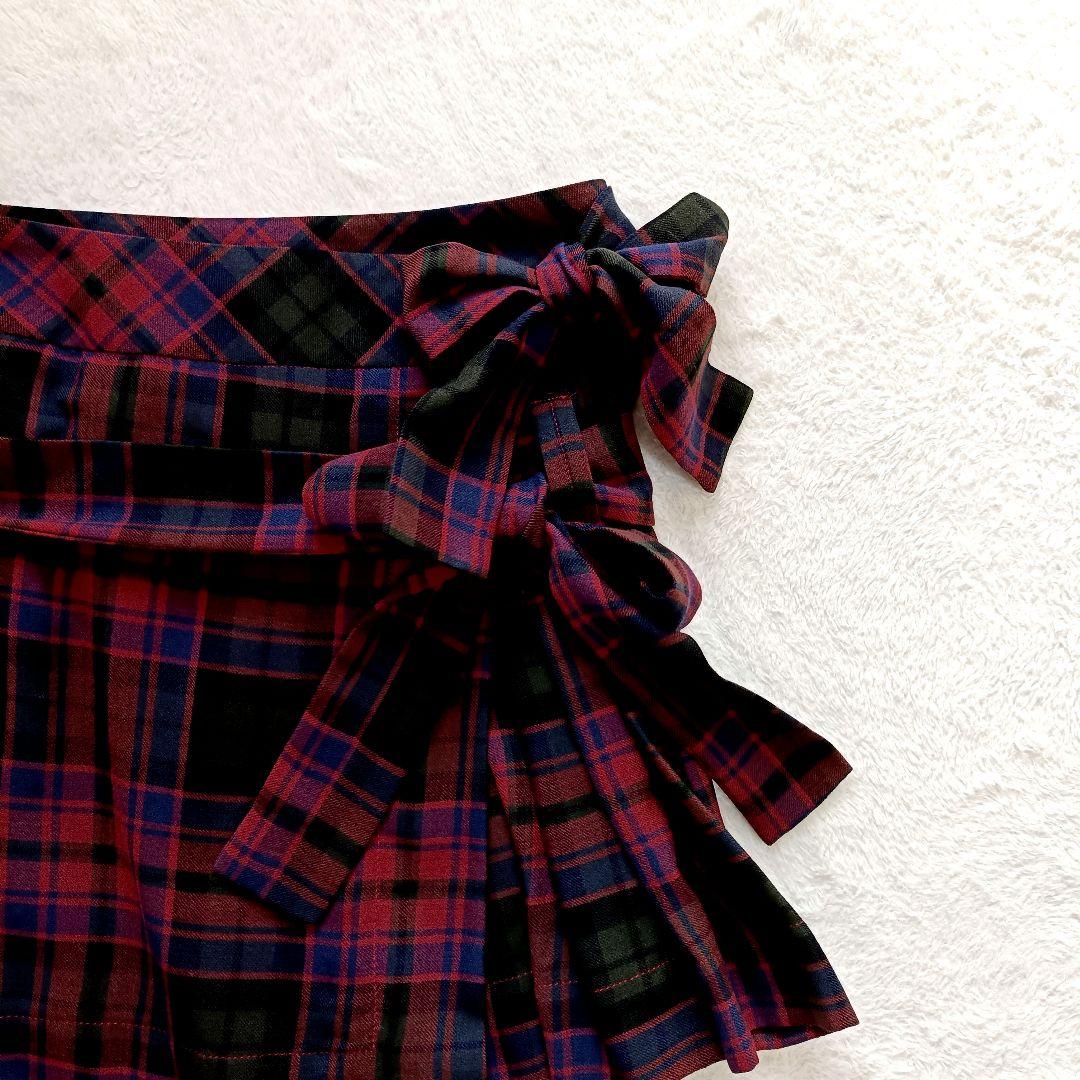 Vivienne Westwood プリーツスカート 変形 チェック リボン