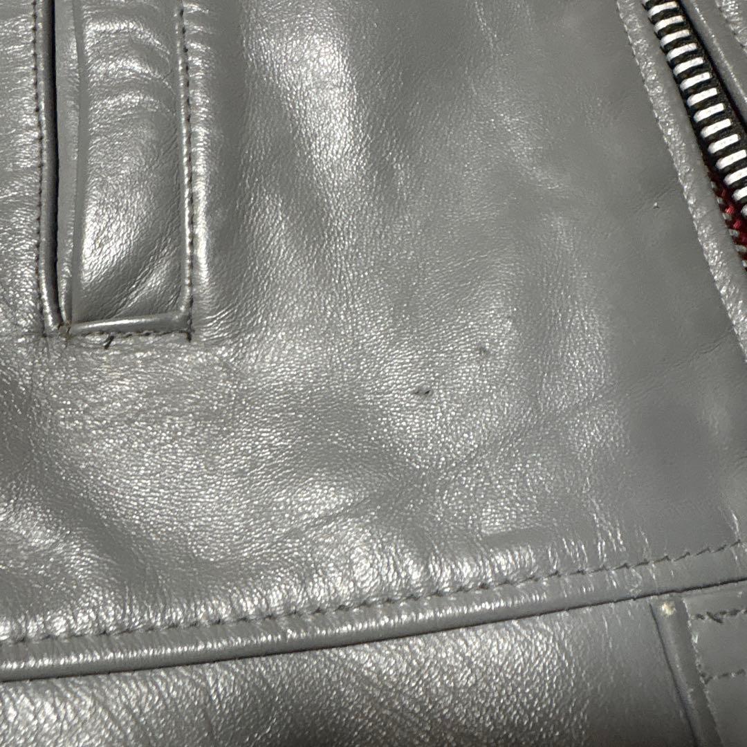 旧タグ666グレー シングルライダースジャケット - メルカリ