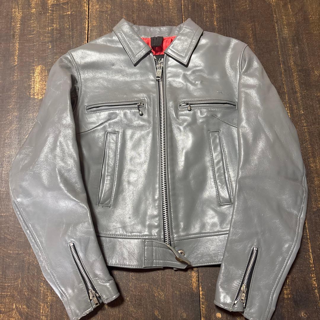 旧タグ666グレー シングルライダースジャケット 旧タグ666グレー シングルライダースジャケット - メルカリ