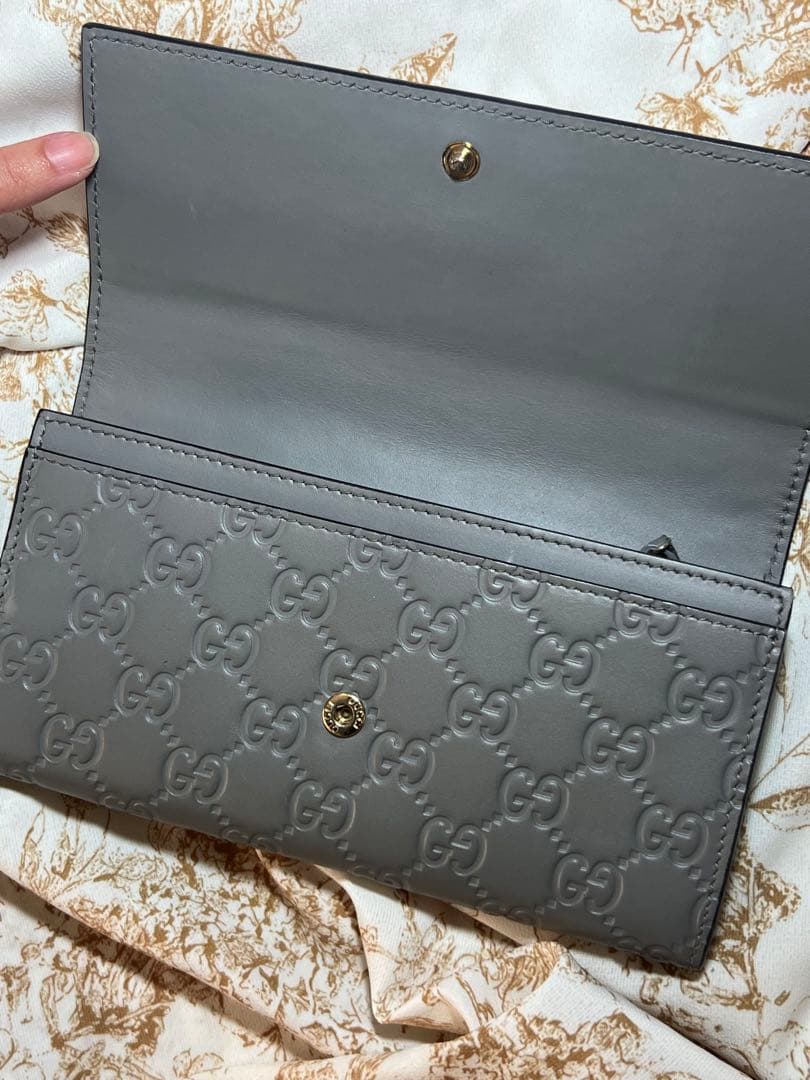 GUCCI 長財布 バイカラー ピンク/グレー GUCCI