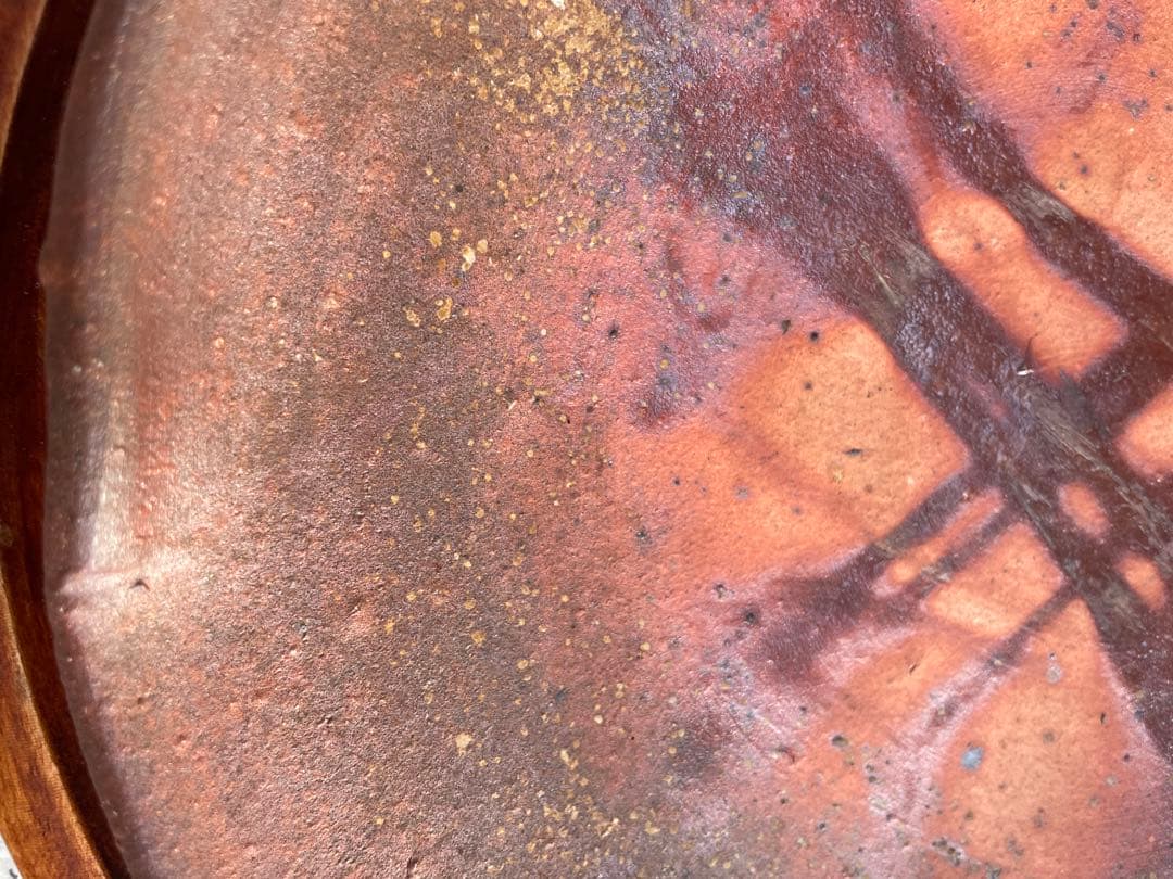 未使用 高級 備前焼 森丁斎作 桃形陶器皿 桃形