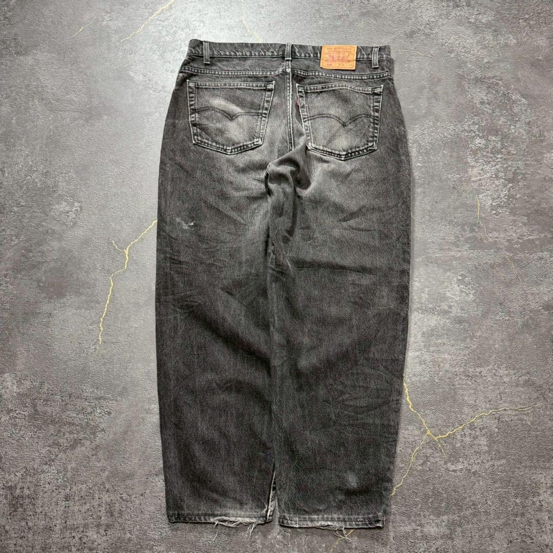 90sUSA製リーバイス560後染めブラックデニム極太W38L29古着ワイド