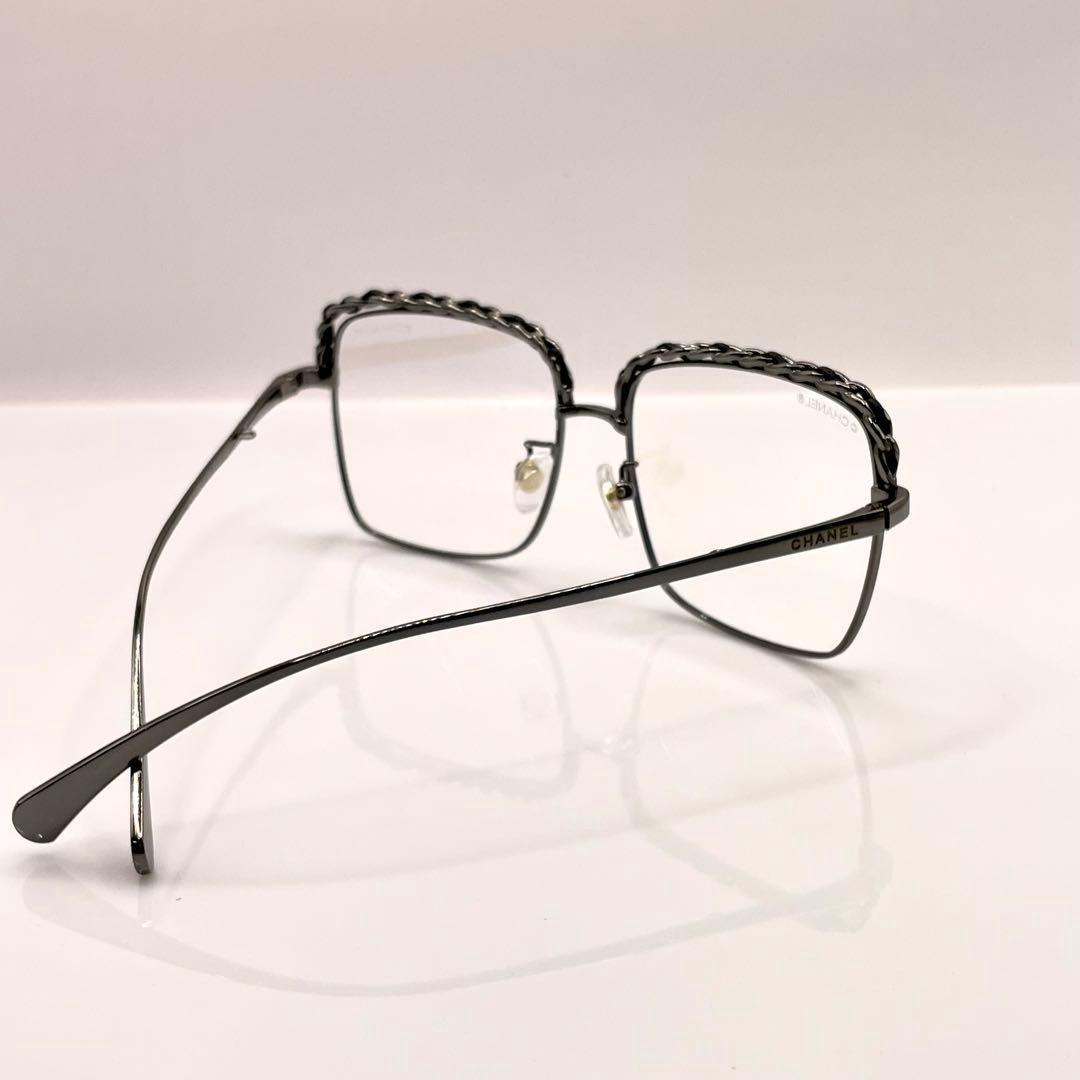 CHANEL 眼鏡用フレーム 新作チェーンストラップカメリア付ブラック(D