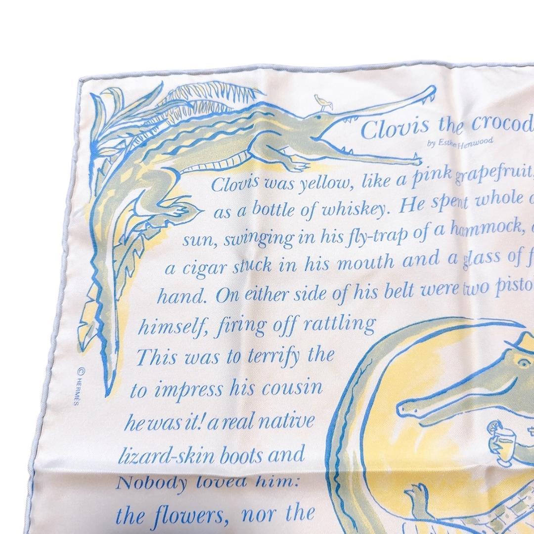 ◇エルメス◇シルク/スカーフ/プチカレ/クロコダイルのクロヴィス/希少