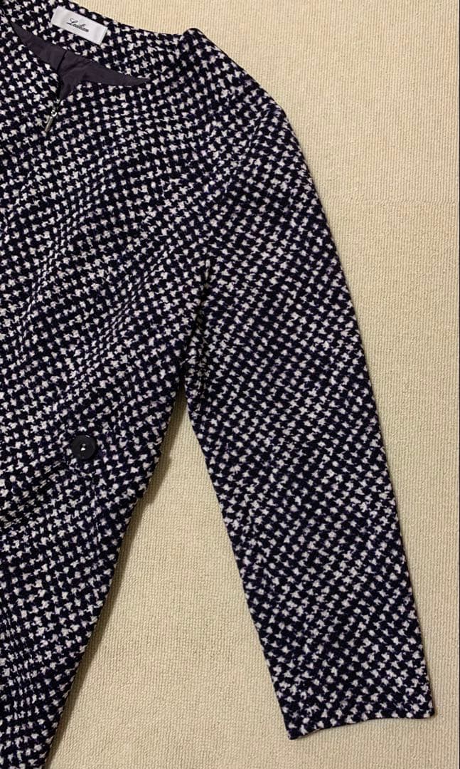 レリアン 千鳥格子プリント Aラインフレアワンピース 13号 美品 現行タグ