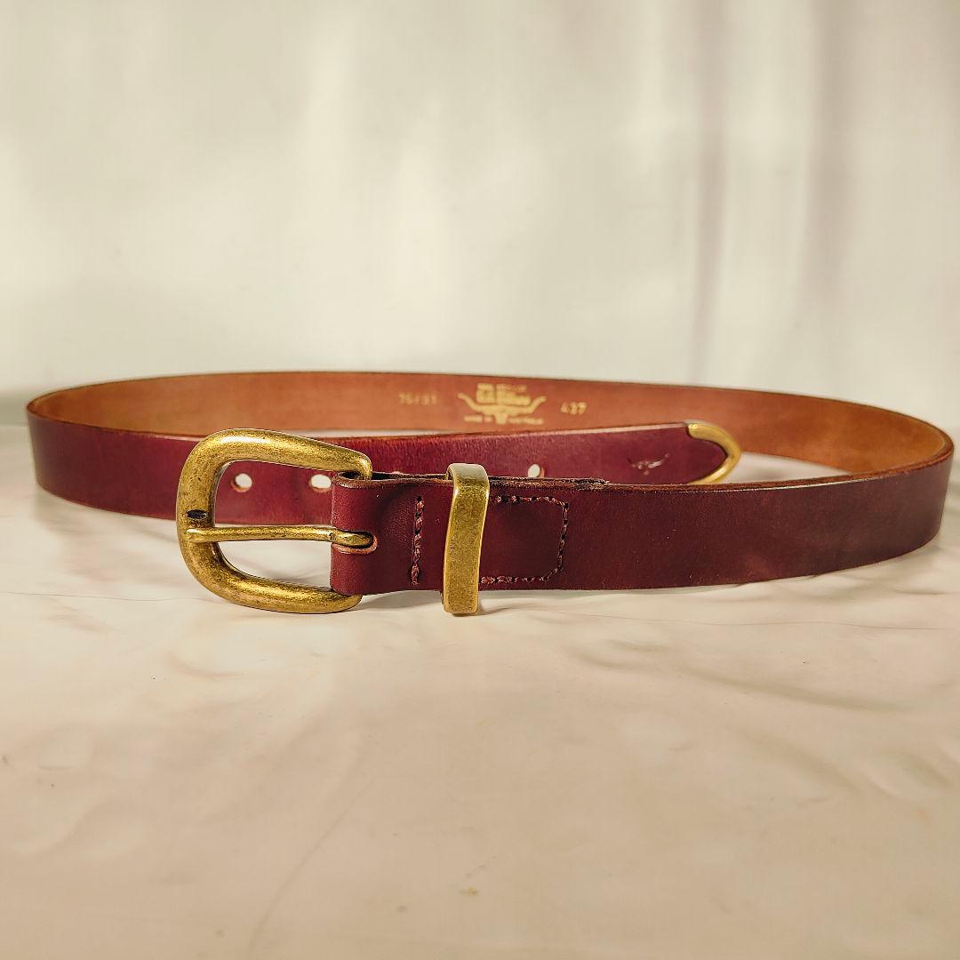 【美品】R.M.Williams オーストラリア製 高級バーガンディドレスベルト