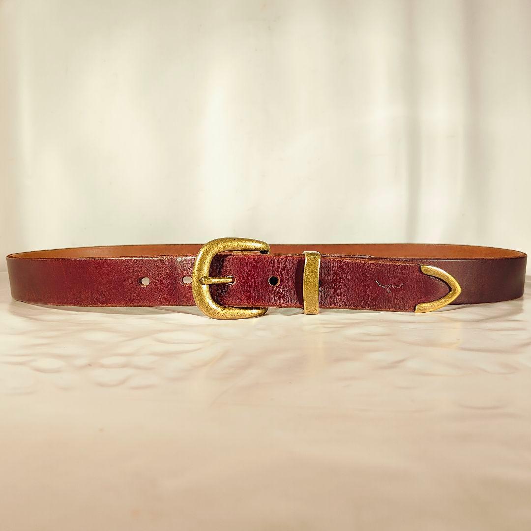 【美品】R.M.Williams オーストラリア製 高級バーガンディドレスベルト