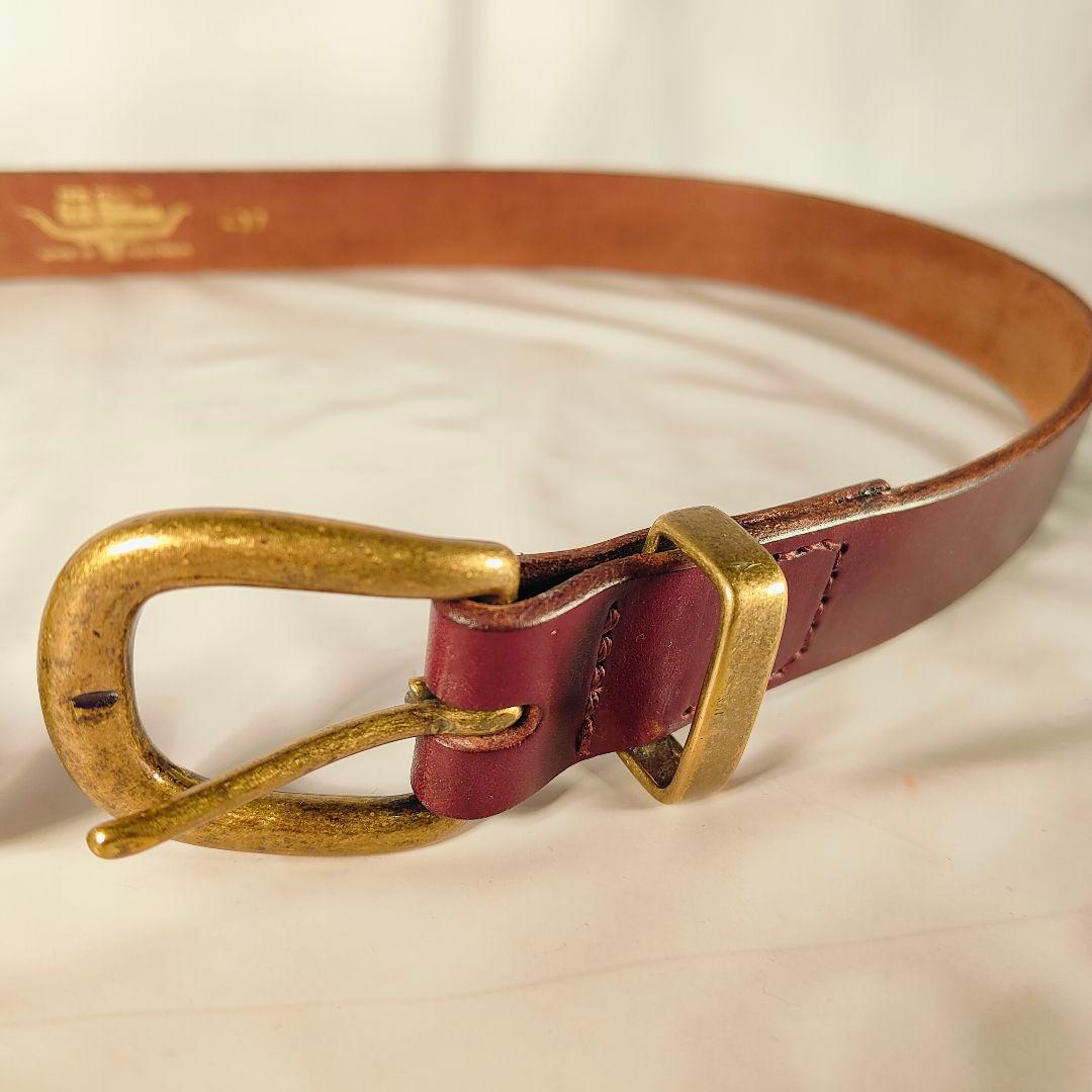 【美品】R.M.Williams オーストラリア製 高級バーガンディドレスベルト