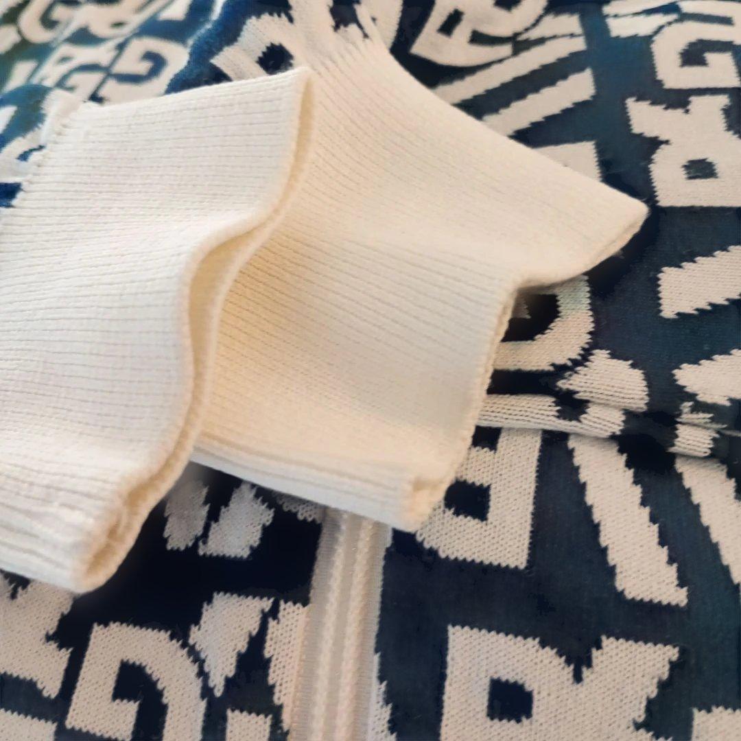 パーリーゲイツレディースPG ロゴパターン ジップアップセーターサイズ0