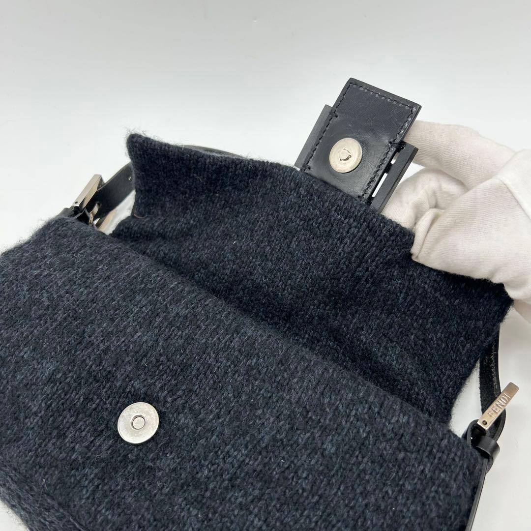 極美品 90s FENDI マンマバケット 編み込み ウール カシミヤ ニット