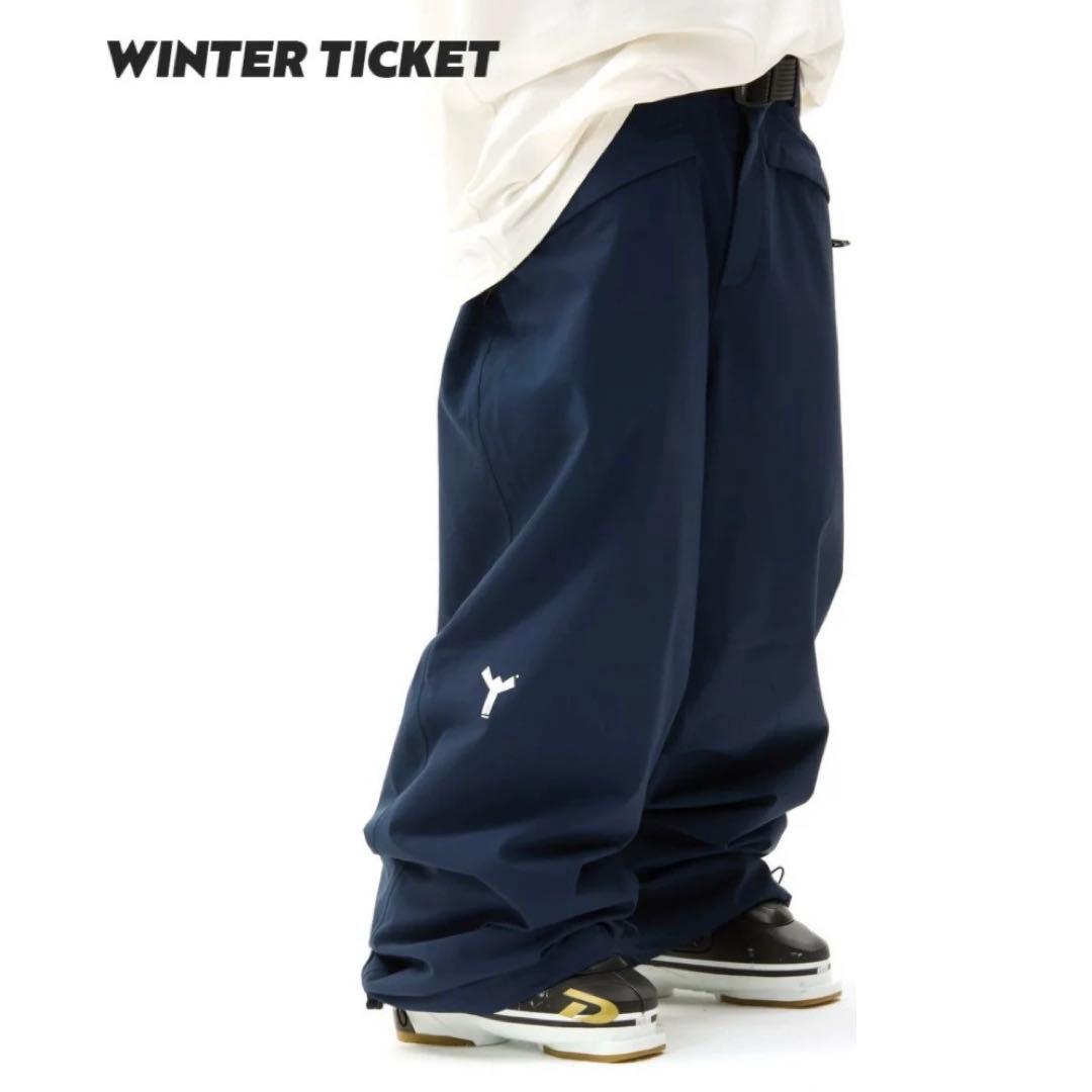 WINTER TICKET スノーボードパンツ ネイビー - メルカリ