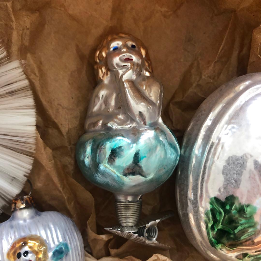 ドイツ製 ガラスオーナメント クリスマスオーナメント 6点 アスティエ