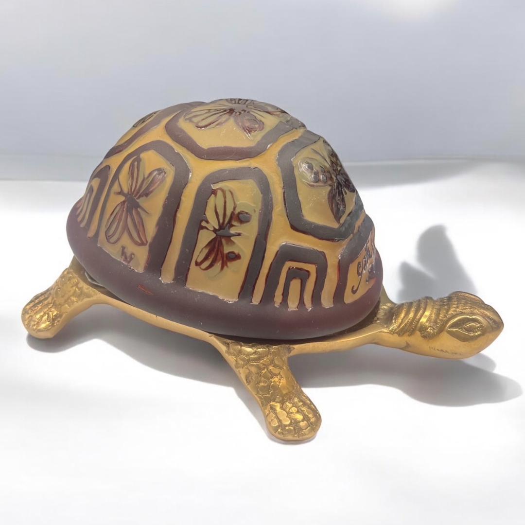 ◇証明書付◇Emile Galleエミールガレ 亀 卓上ランプ カメオ彫り
