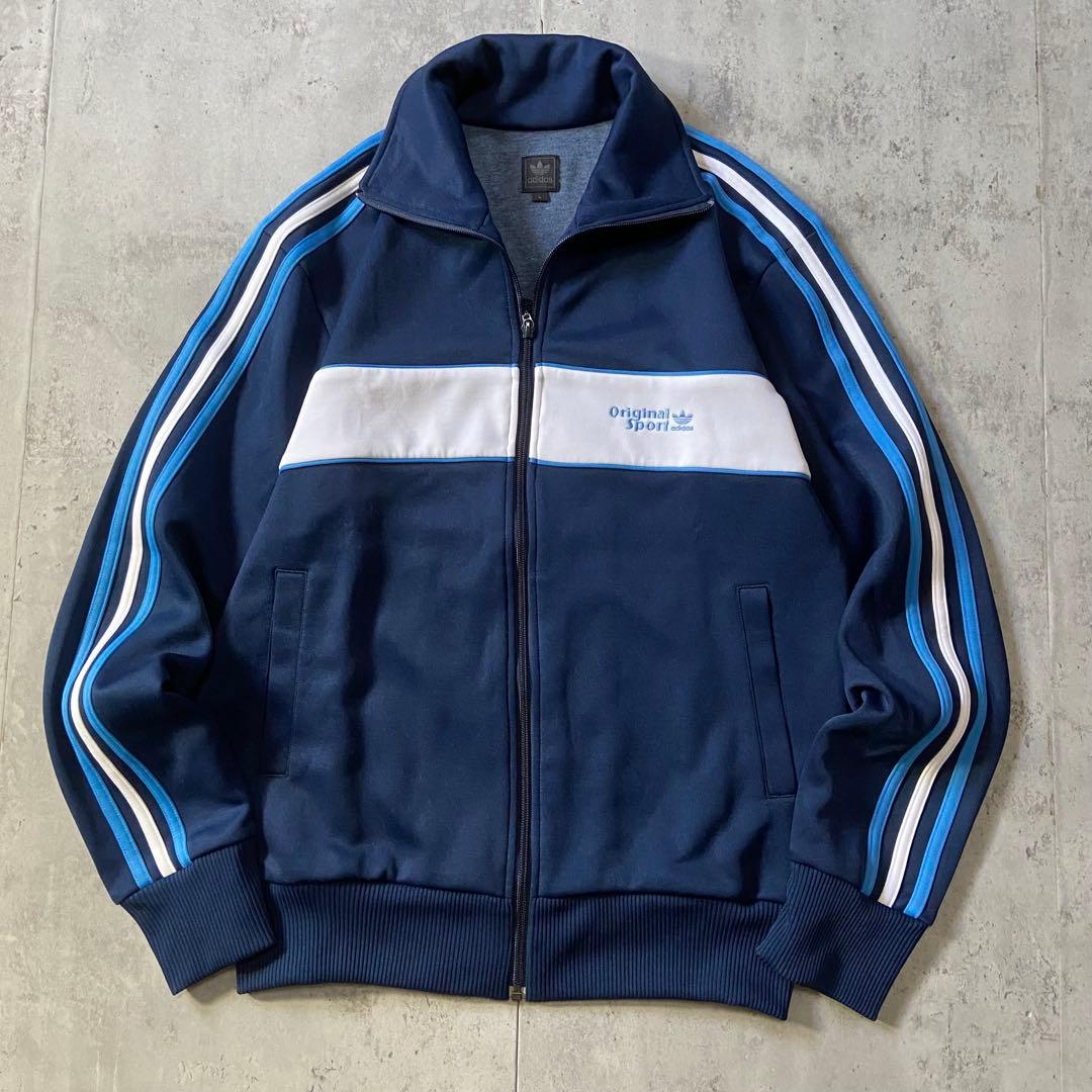 00s 古着 adidas 希少XL トラックジャケット トレフォイル刺繍 adidas - 美品00s】アディダス刺繍トラックジャケット古着ジャージ