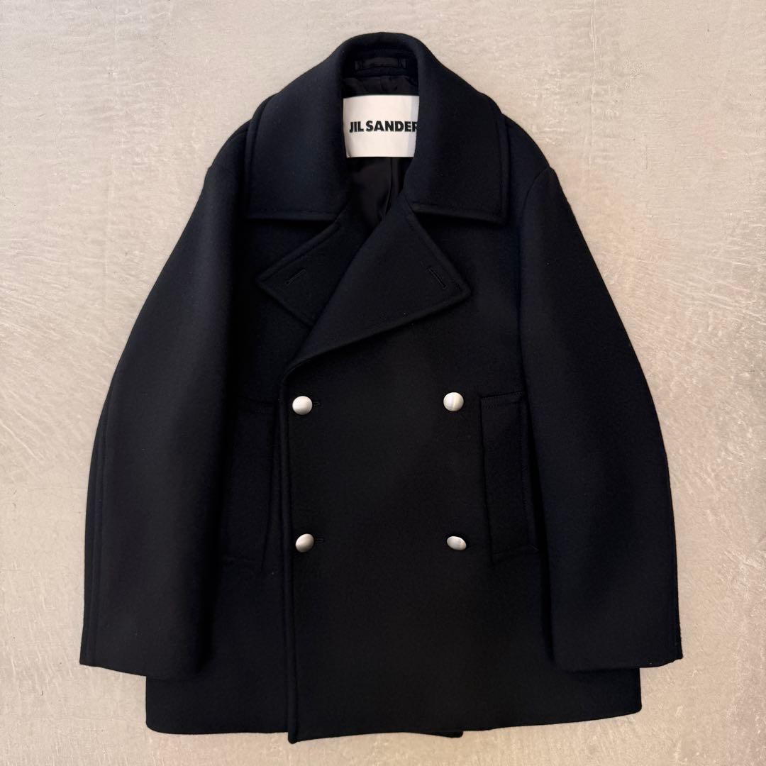 美品】 ジルサンダー ピーコート ウール ブラック 46 JIL SANDER