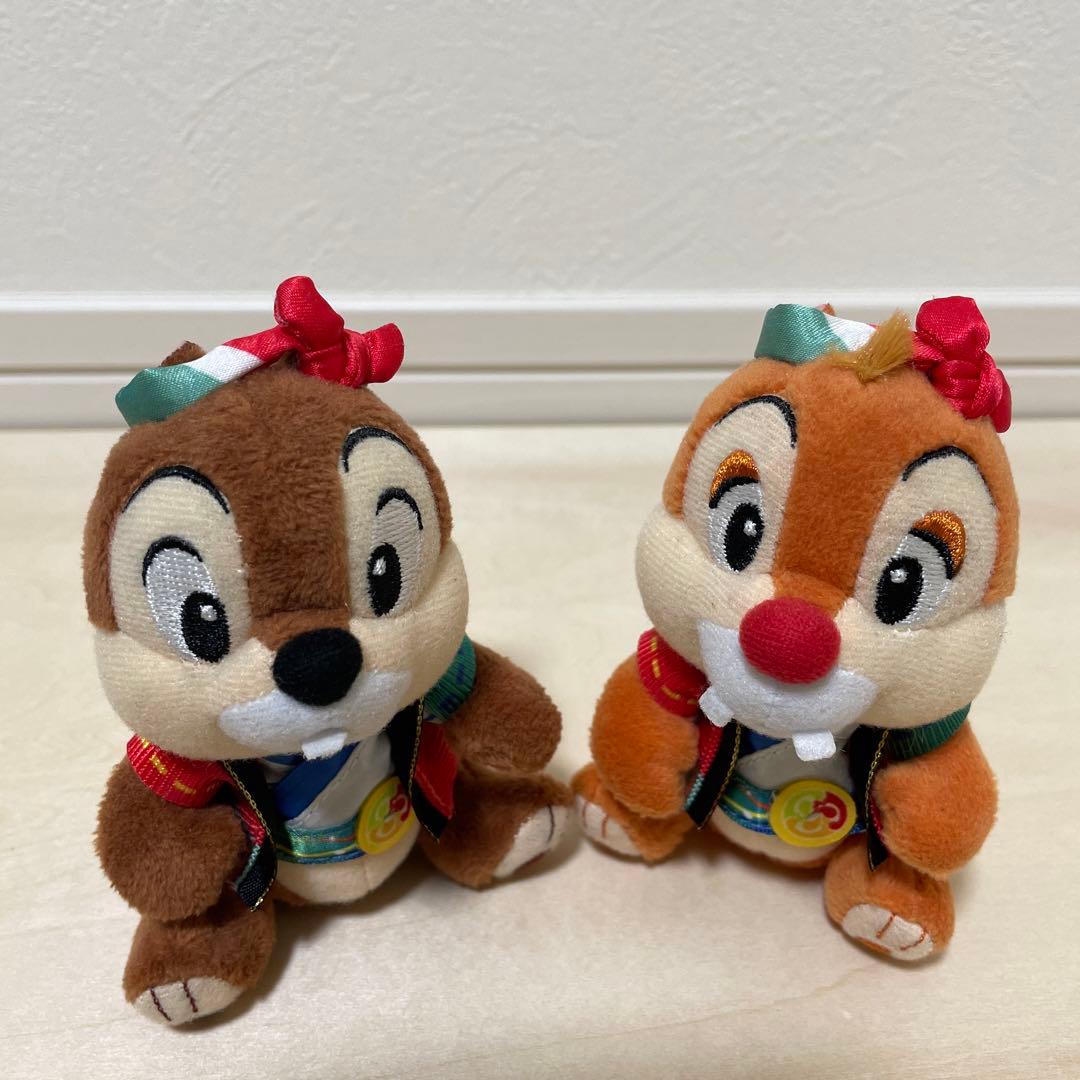 ディズニー チップとデール ぬいぐるみ キーホルダー 安全ピン付き