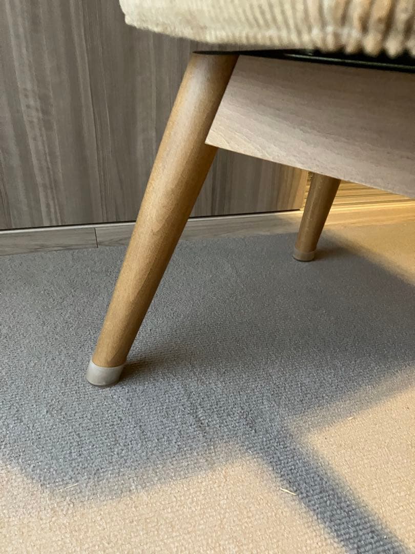 unico PIIVO（ピーヴォ）ベージュ コーデュロイ アームチェア 椅子・チェア