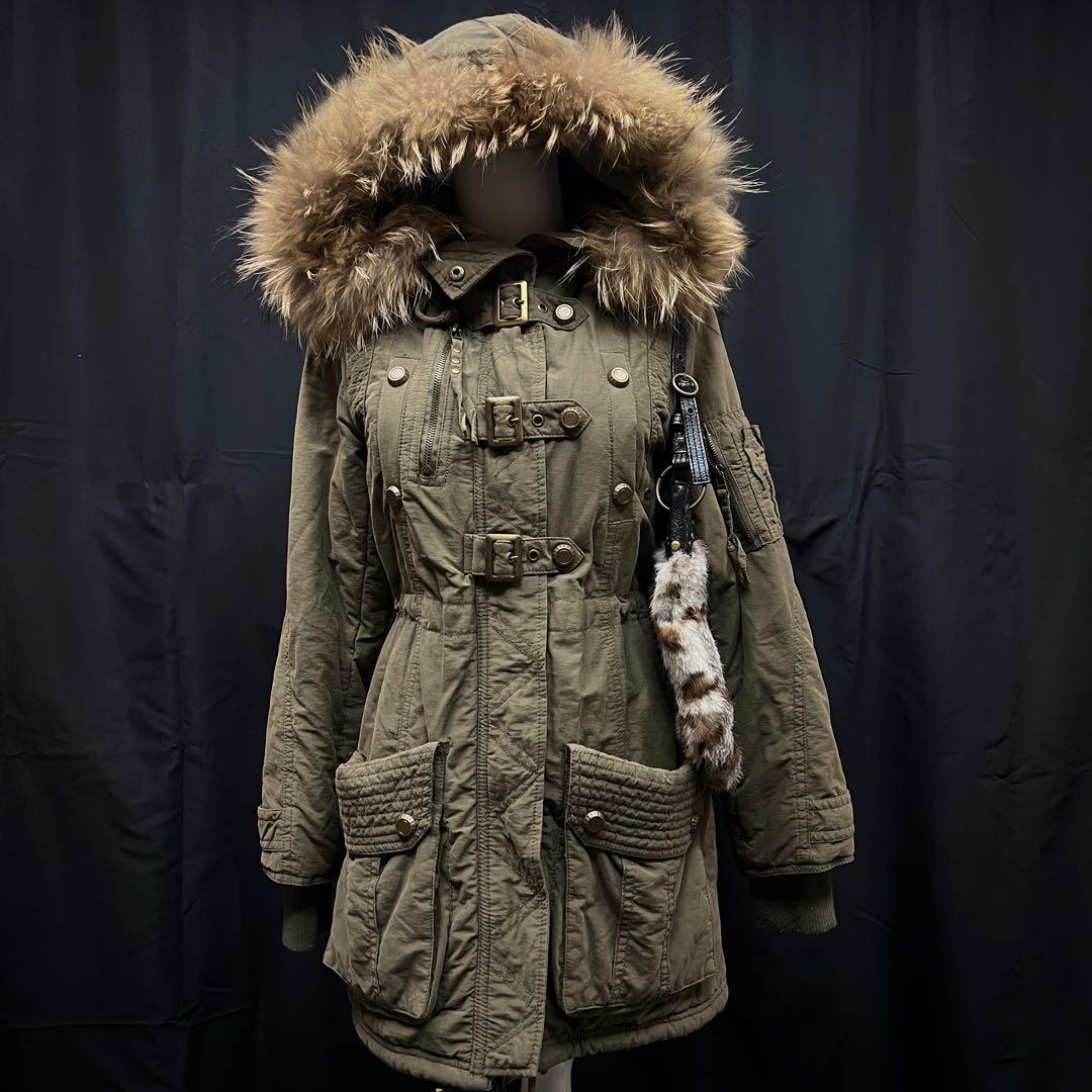 平成ギャル y2k グランジ ファー付き モッズコート ギミック リアル