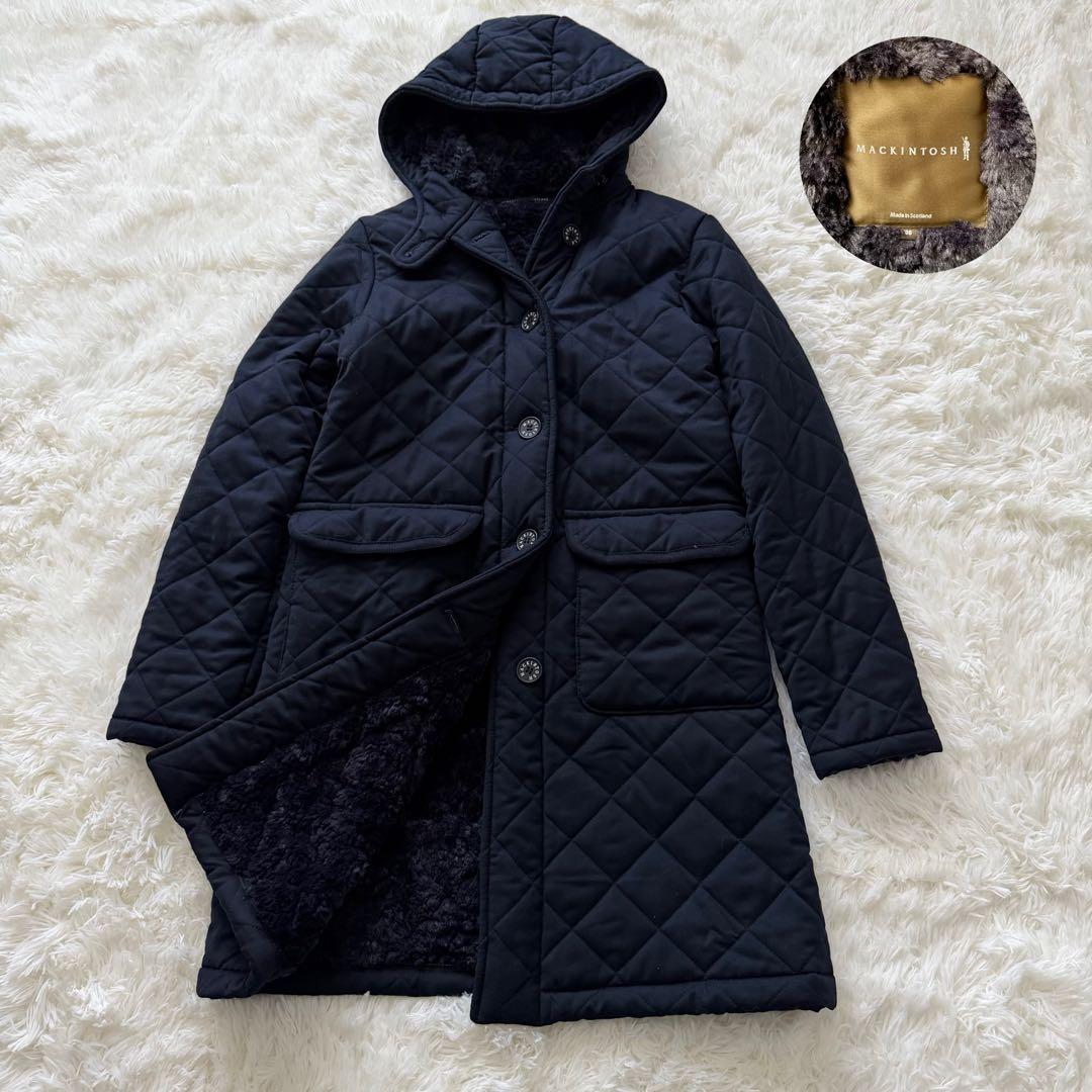 美品✨ MACKINTOSH マッキントッシュ　キルティングボアコート　英国　M マッキントッシュ MACKINTOSH SCOTLAND キルティングコート ロング丈