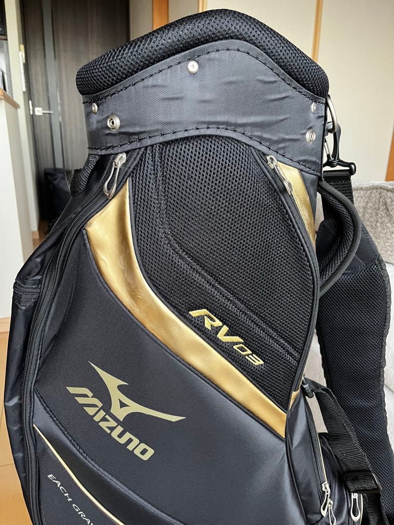 専用 ミズノ MIZUNO RV03 キャディバッグ 軽量 メンズ 黒×ゴールド
