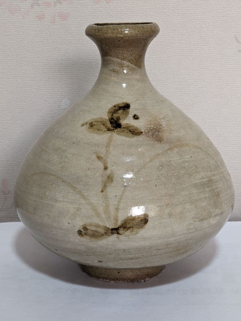 ♦朝鮮 韓国陶磁 鉄絵 秋草文 刷毛目 酒器 徳利 コレクション 骨董品 gardenart-masuki_g-ri1024