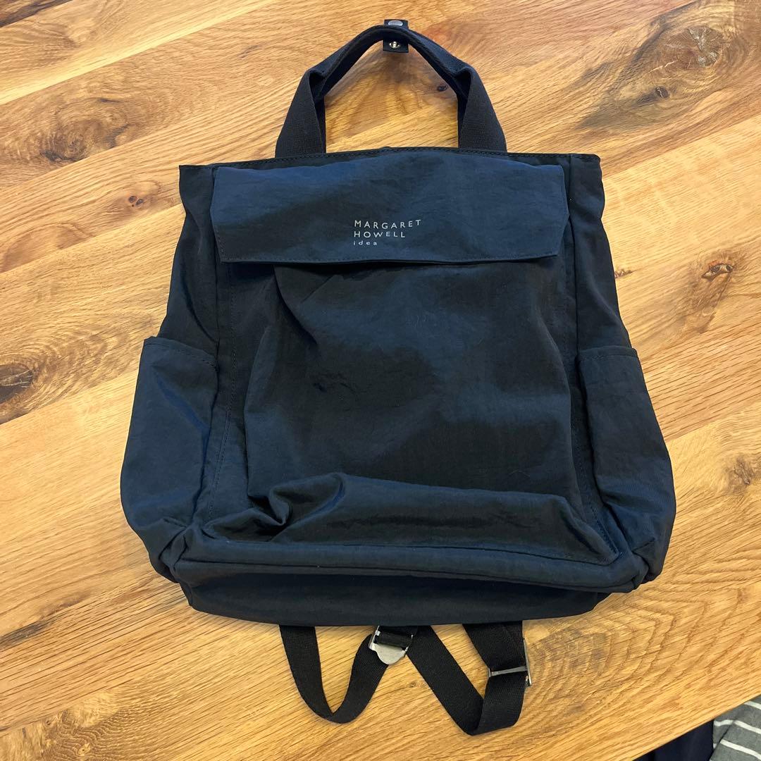 MARGARET HOWELL ideaブラックリュック MARGARET HOWELL idea（マーガレット ハウエル アイデア） 【正規販売