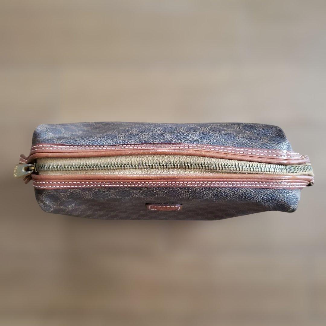 CELINE ハニカムパターン ポーチ ブラウン