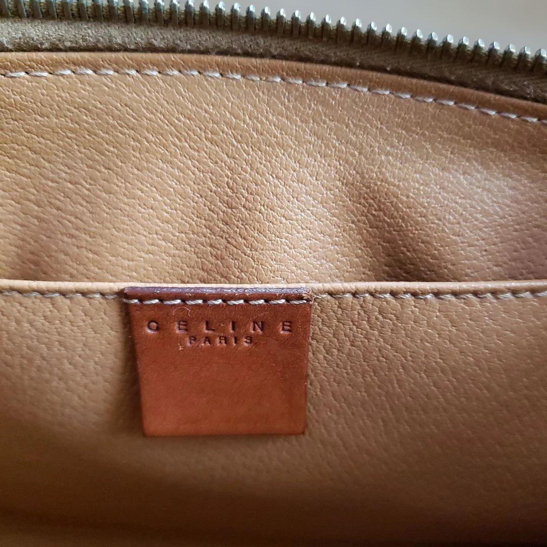 CELINE ハニカムパターン ポーチ ブラウン