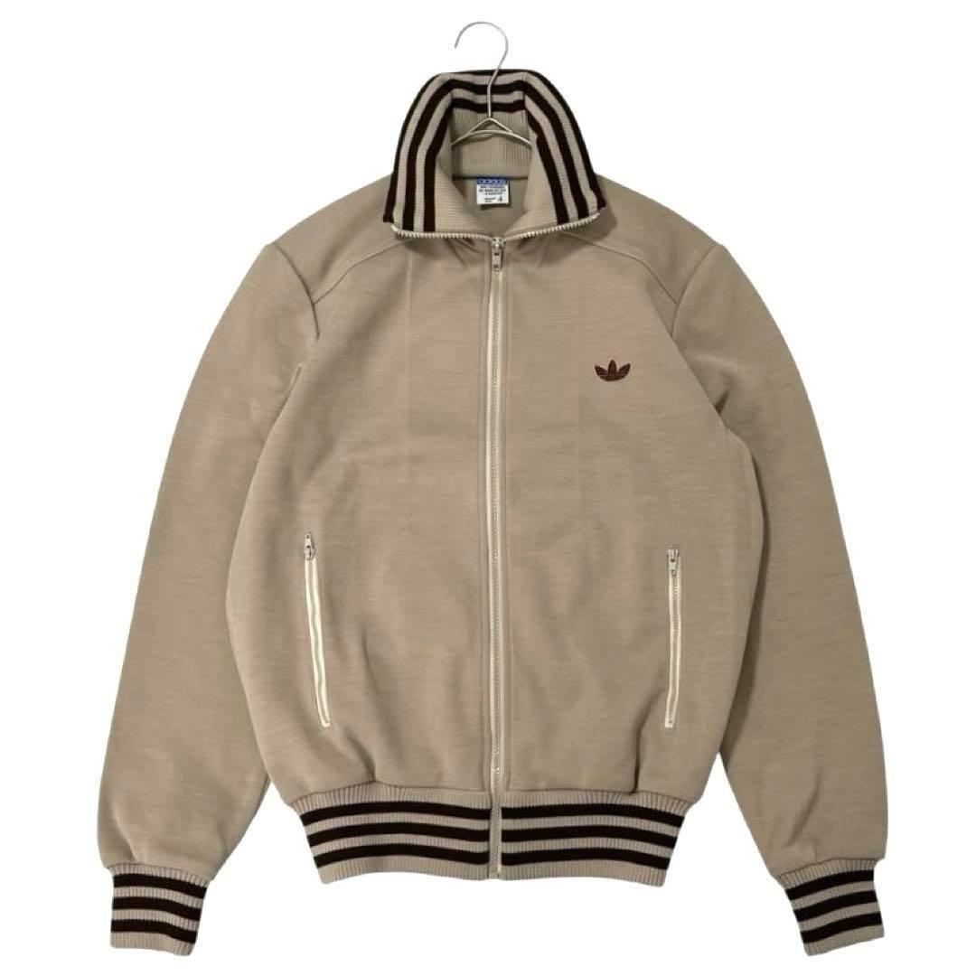 ☆0501 adidas トラックジャケット デサント ウール ベージュ/茶 4 0501 adidas トラックジャケット デサント ウール ベージュ 4号